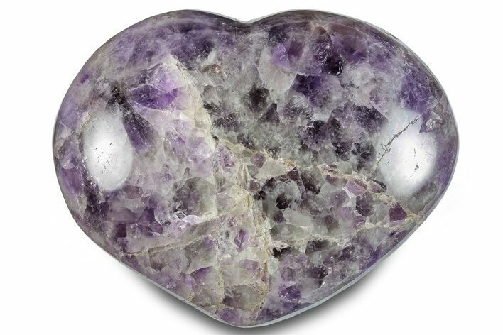Polished Chevron Amethyst Heart - Madagascar #286169